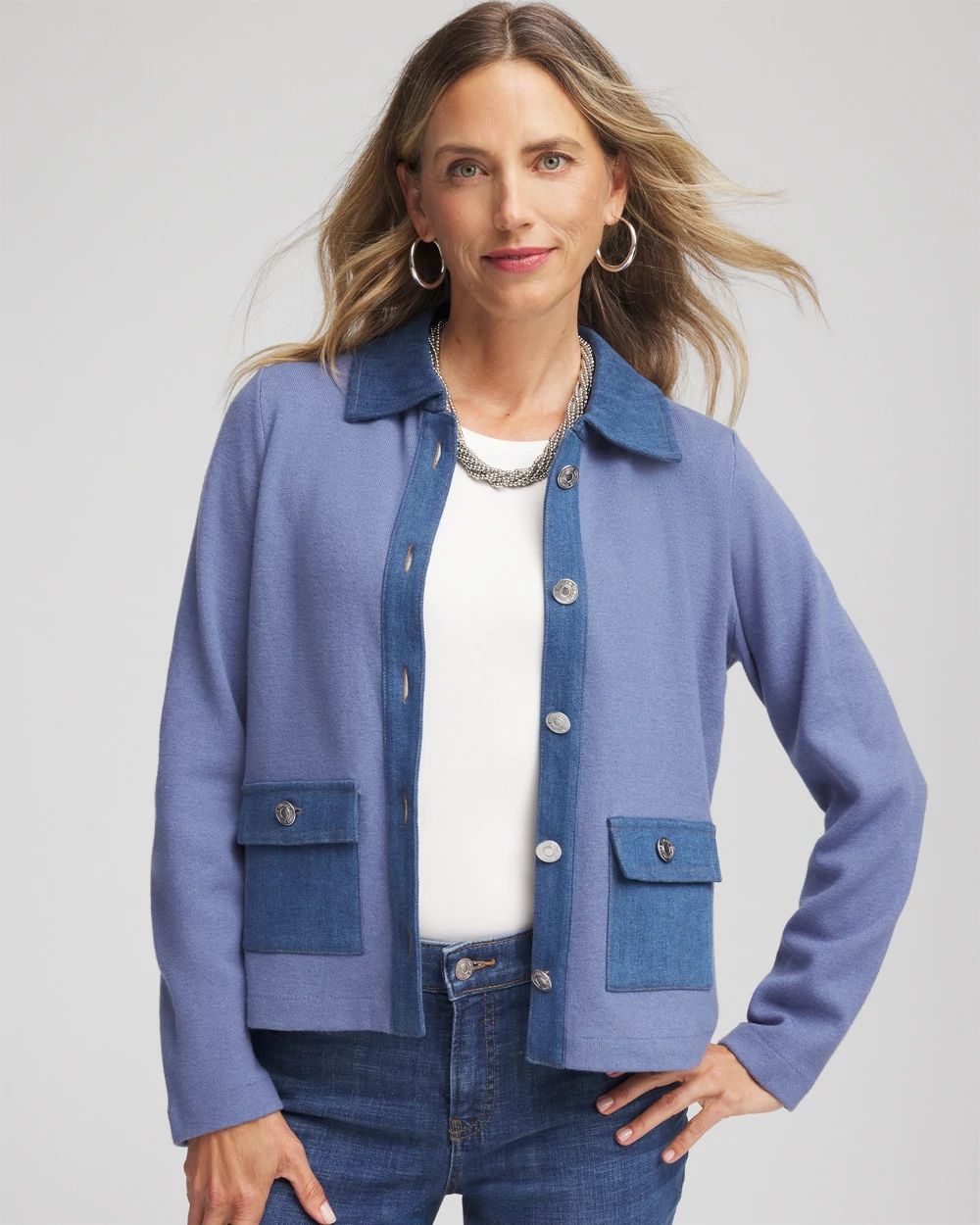 Denim Colorblock Marl Shirt Jacket | Chico's